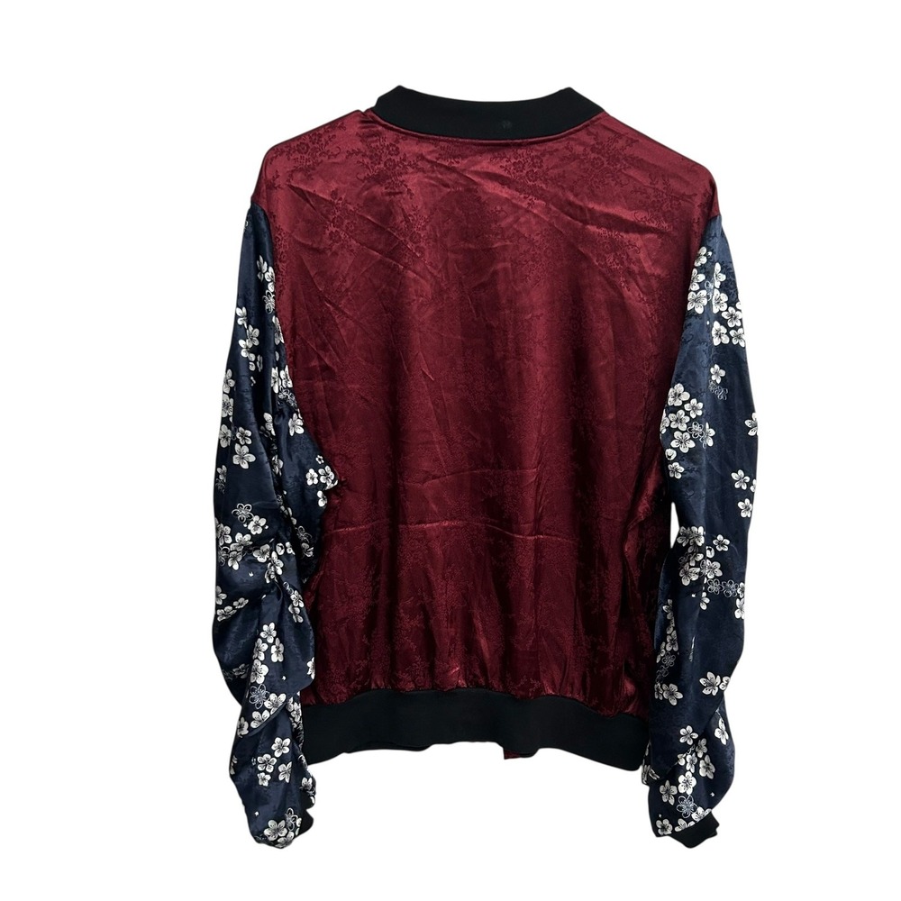 Disney Mulan Satin Bomber Jacket XXL‎ Embroidered Dragon Floral Y2K Statement - Picture 5 of 8